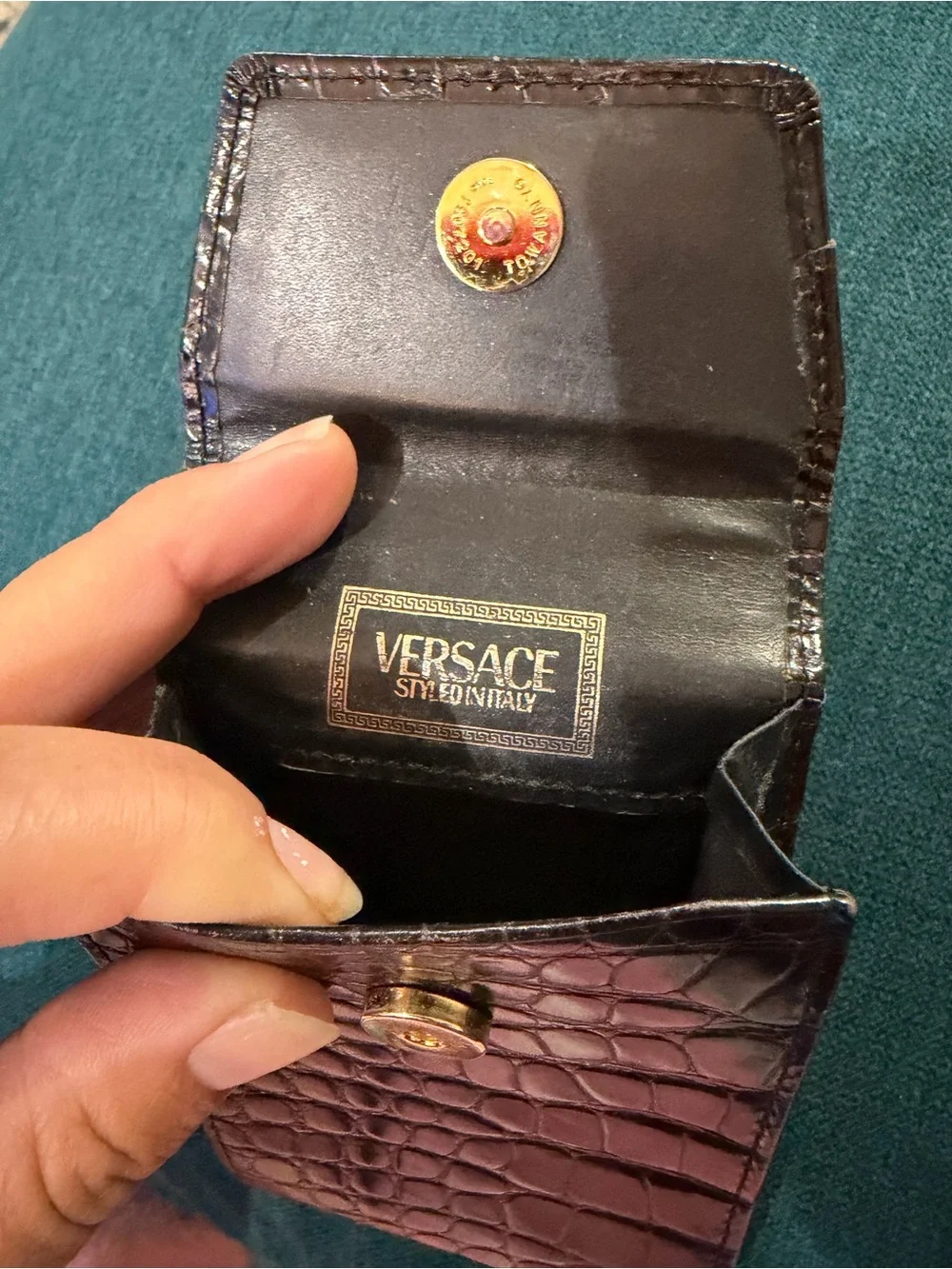 Versace croc embossed